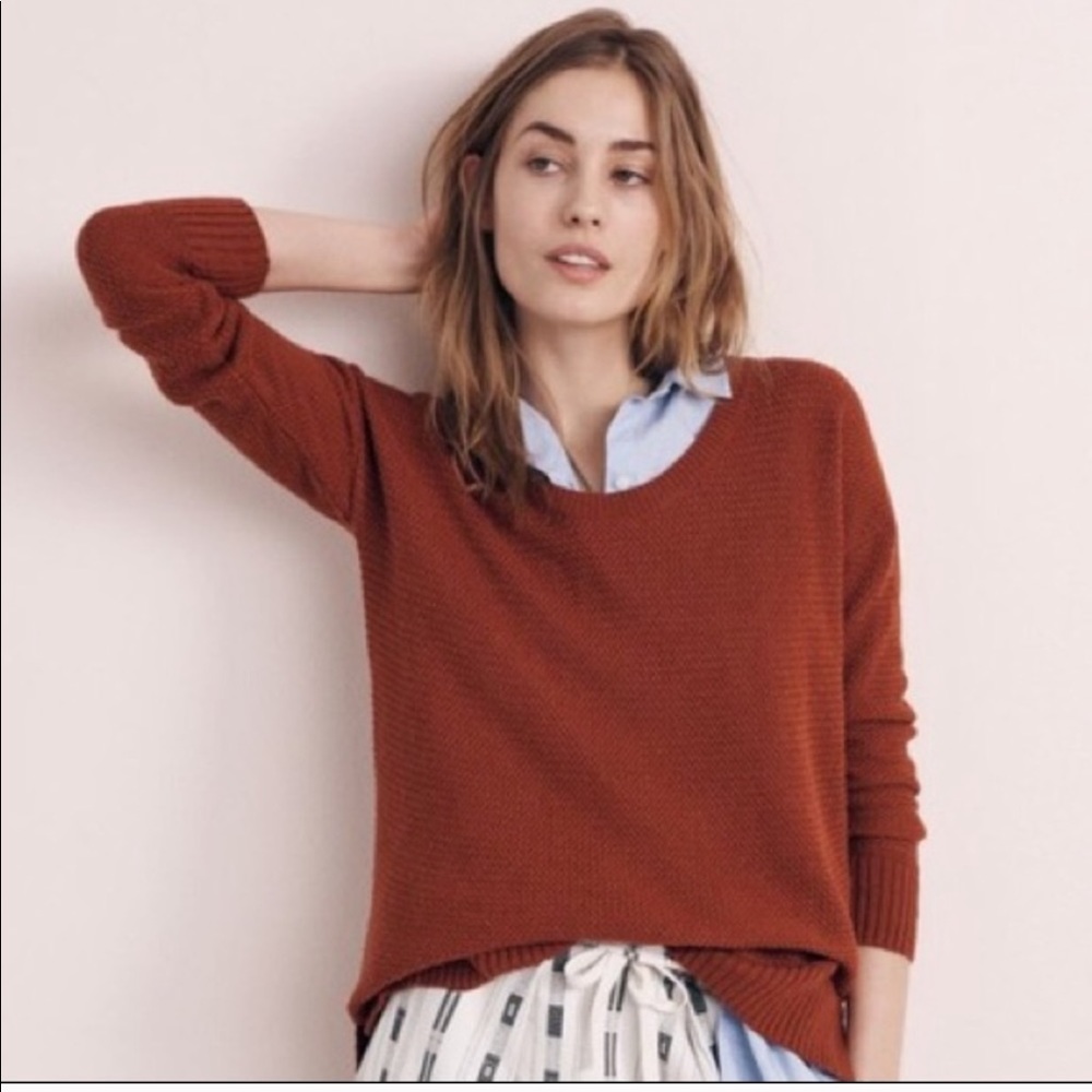 Madewell Rust Chronicle Texture Pullover Sweater S
